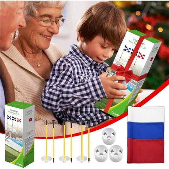 Golf Flagstick Mini,Putting Green Flag for Yard,All 3 Feet,Double-Sided Numbered - Picture 5 of 7